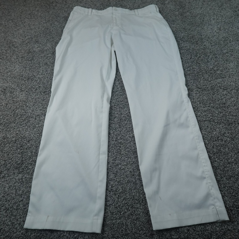 Nike Pants Mens 36X32 White Dri Fit Performance Golf Chino Trouser Stretch Tech